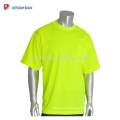 Hallo Vis Cool Lime Orange Oansatz Herren T-Shirt 100% Wicking Polyester Mesh Nicht-ANSI Kurzarm T-Shirt mit Brusttasche für den Sommer